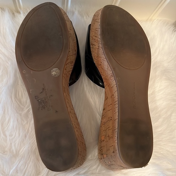 𝅺BCBGENERATION DOREENA Cork Wedge Platform Slides Women's Size 9 - Picture 11 of 14